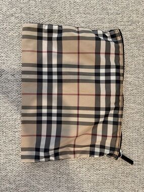 Burberry Beige Black White Check Travel Pouch